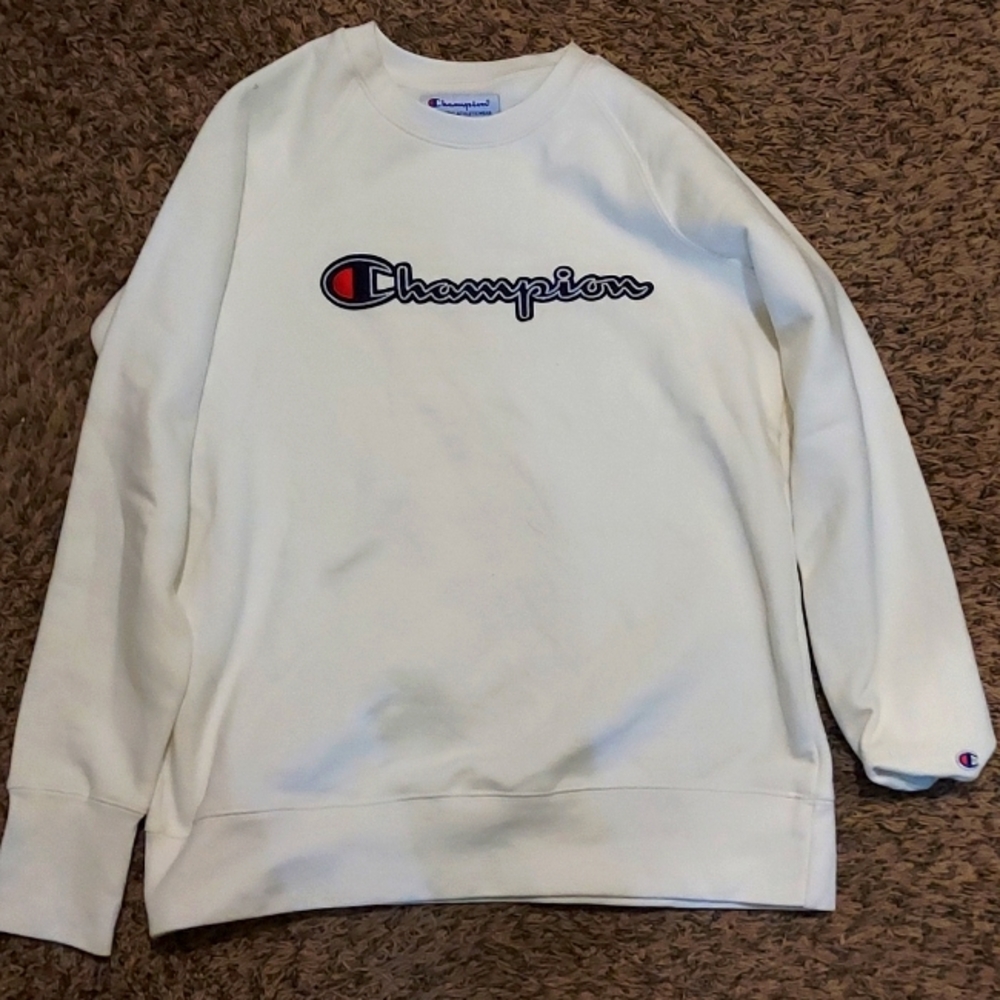 White Champion crewneck